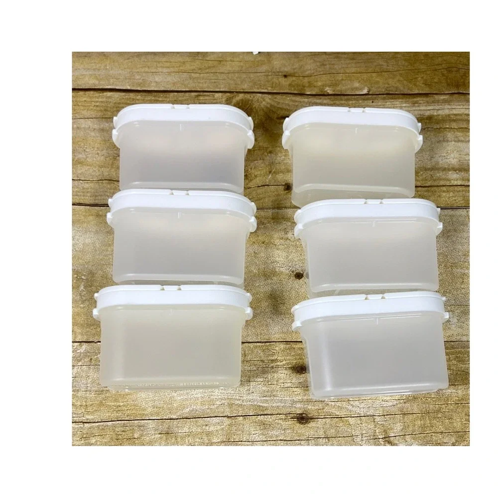 Vintage Tupperware Spice Small  Containers with White Seals Modular Mates